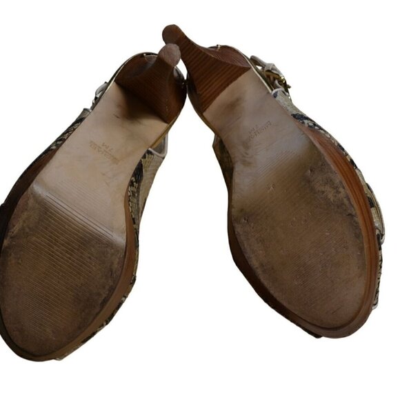 Michael Kors Women's Snake Print Peep Toe Slingback Heels-LT3104 - Picture 9 of 9